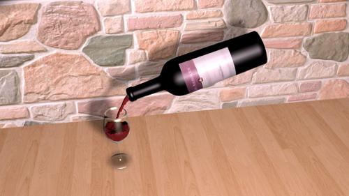 Wine bottle and glass preview image